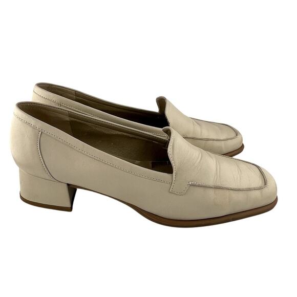 Preloved SPA Easy Spirit Cream Leather Box Toe Slip On Mule Size 9.5B - Picture 2 of 7